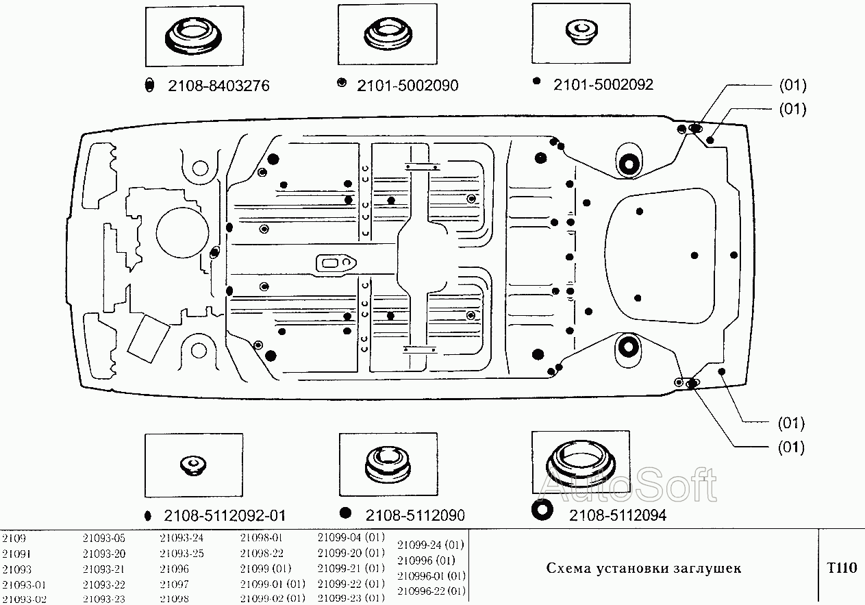 Схема установки заглушек