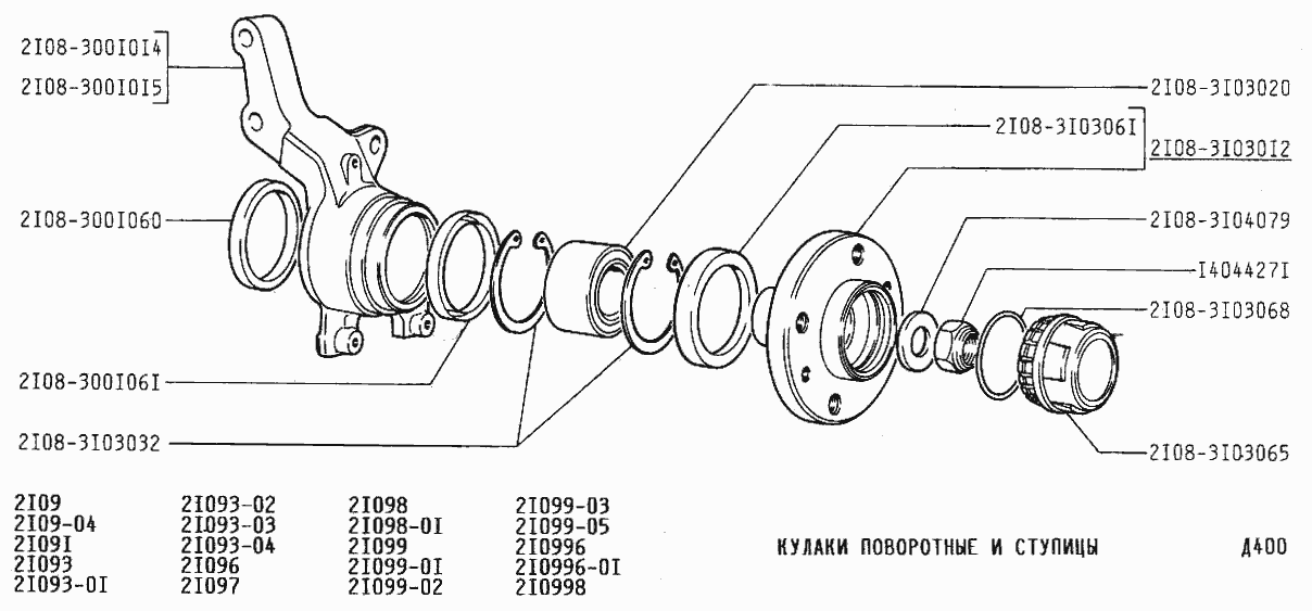 Кулаки поворотные и ступицы