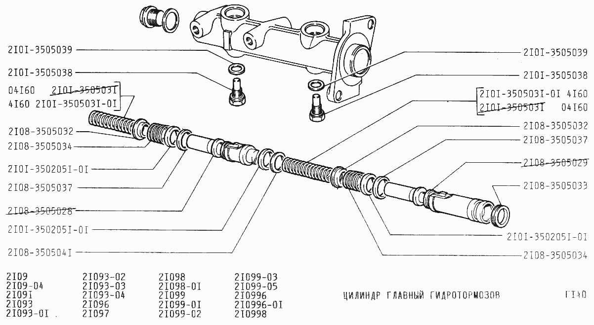 Цилиндр главный гидротормозов