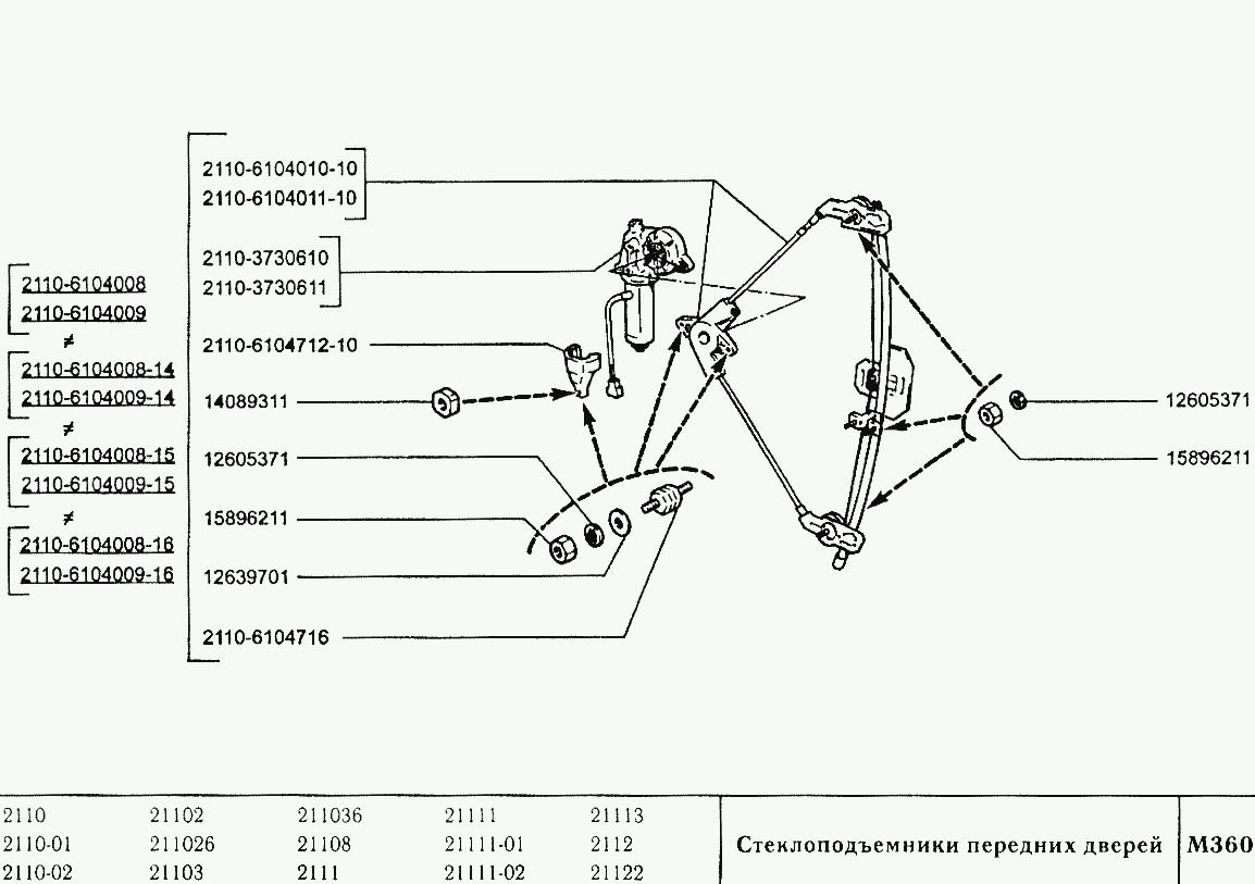 Стеклоподъемники передних дверей
