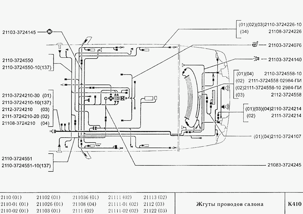 Жгуты проводов салона