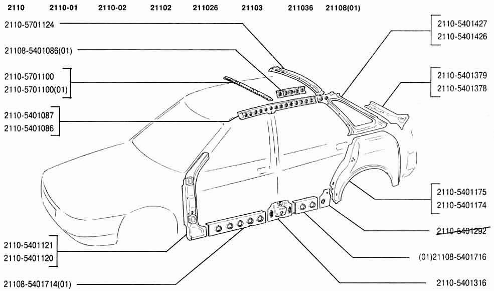 Каркас боковины и задка
