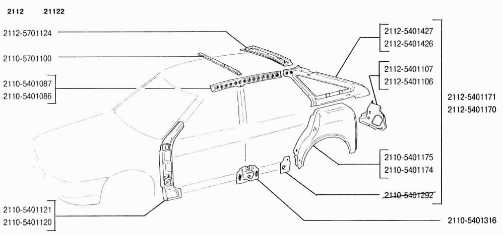 Каркас боковины и задка