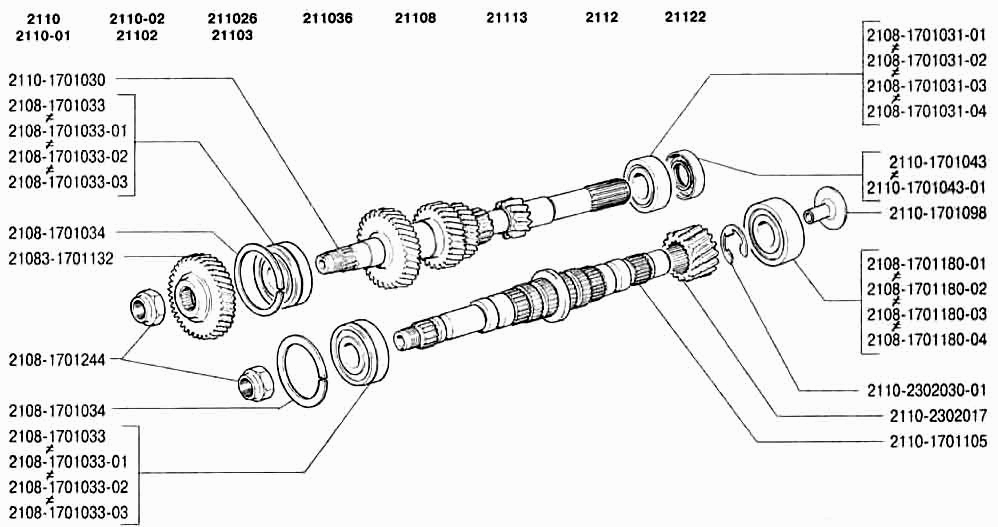 Валы коробки передач