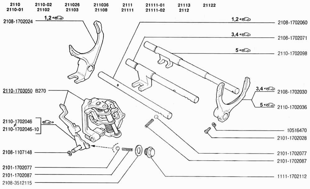 Механизм выбора и переключения передач