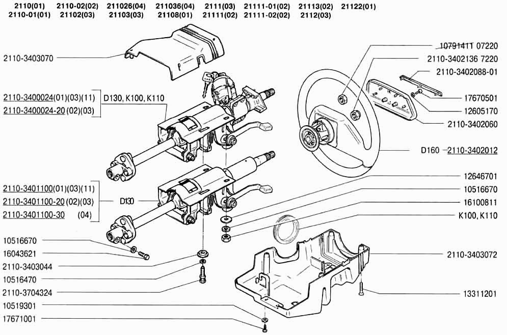 Колонка рулевая