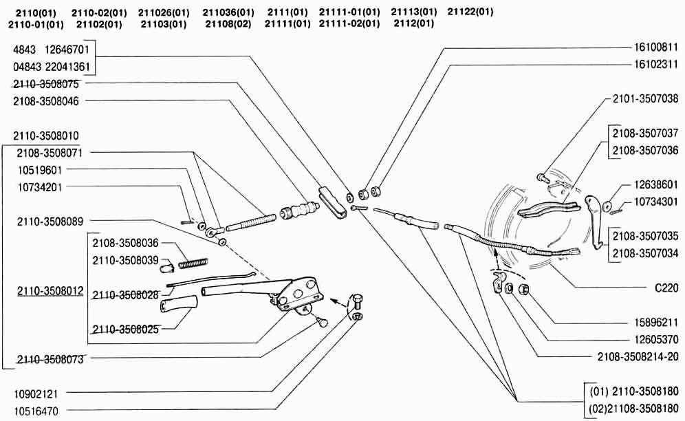 Привод стояночного тормоза