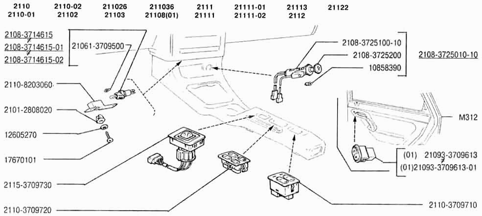 Блоки управления и прикуриватель