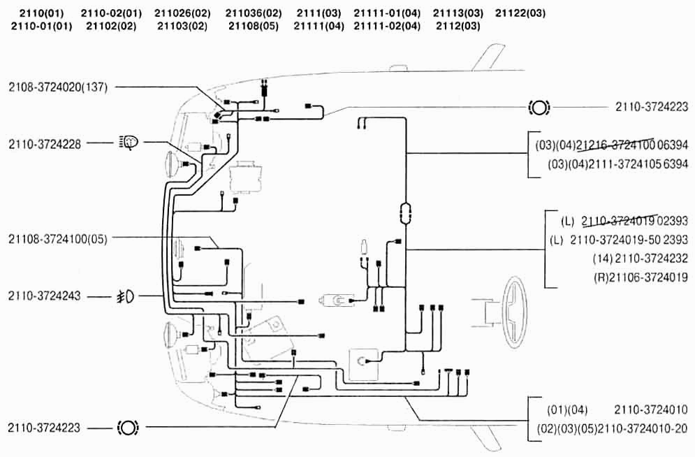 Жгуты проводов моторного отсека