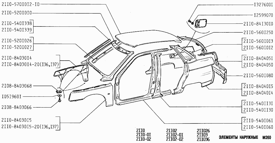 Элементы наружные