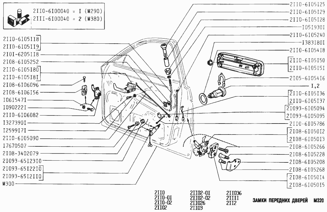 Замки передних дверей