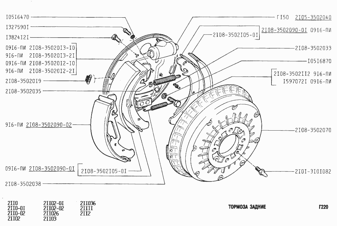 Тормоза задние