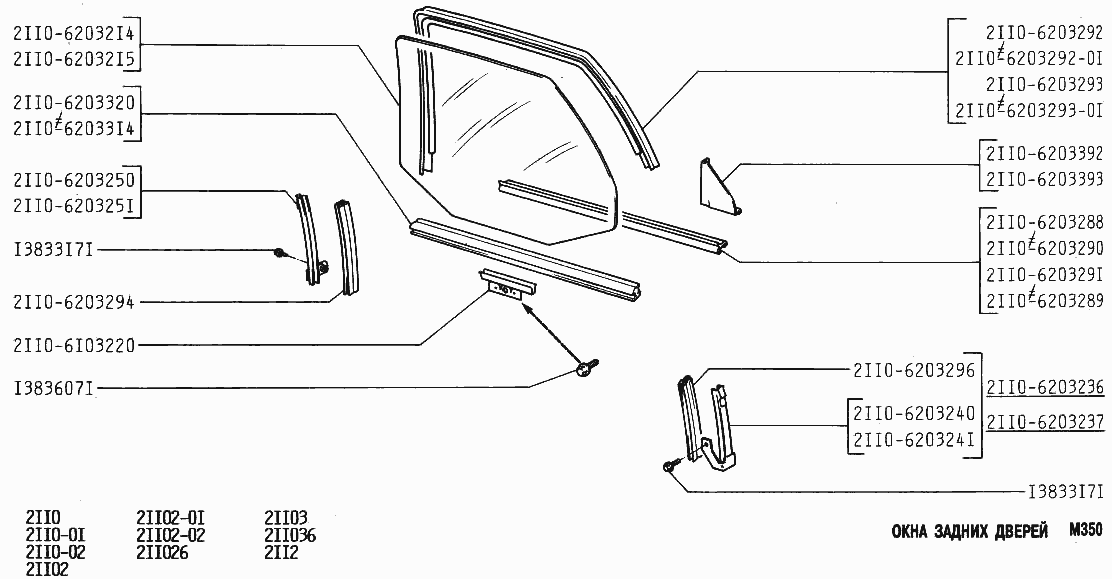 Окна задних дверей