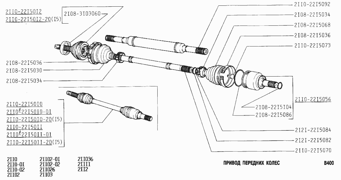 Привод передних колес