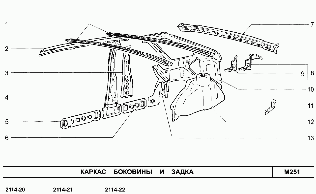 Каркас боковины и задка