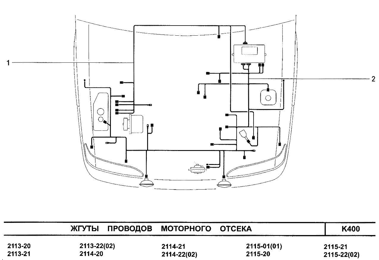 Жгуты проводов моторного отсека