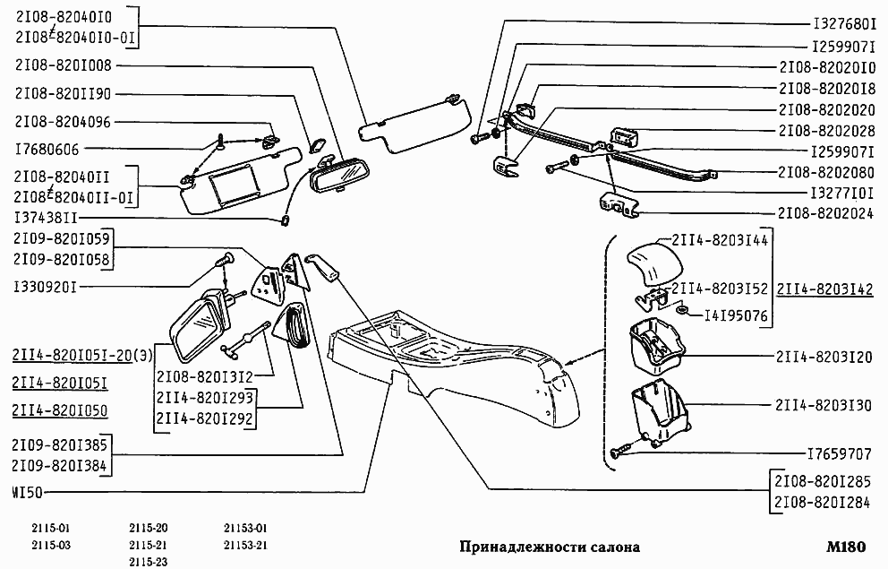 Принадлежности салона