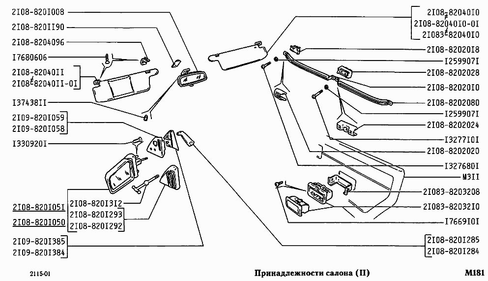 Принадлежности салона