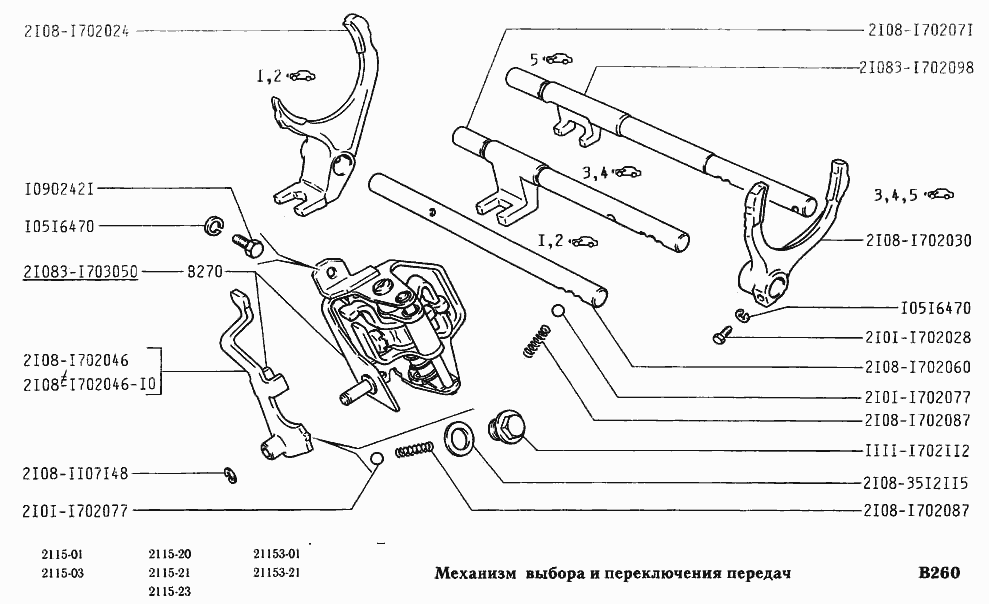 Механизм выбора и переключения передач
