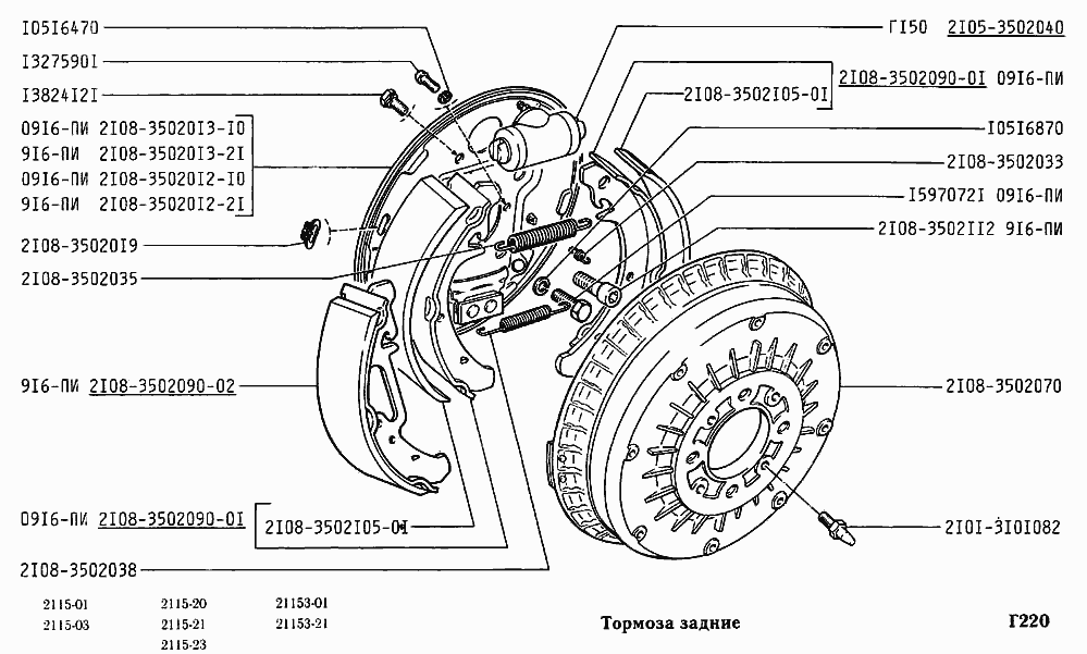 Тормоза задние