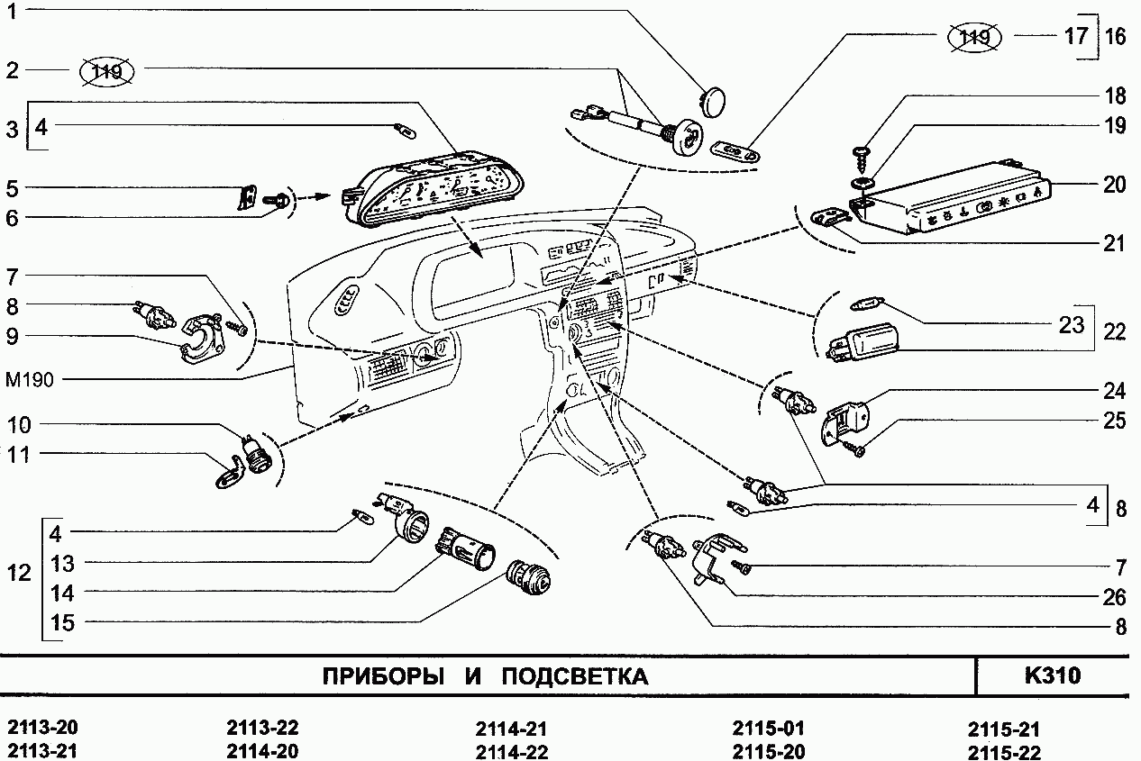 Приборы и подсветка