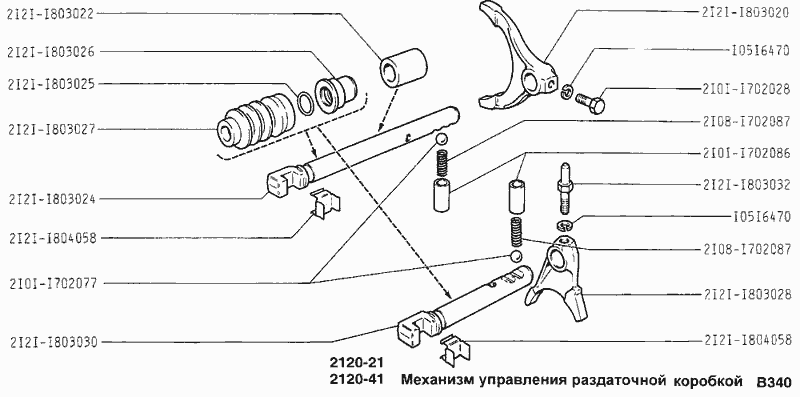 Механизм управления раздаточной коробкой