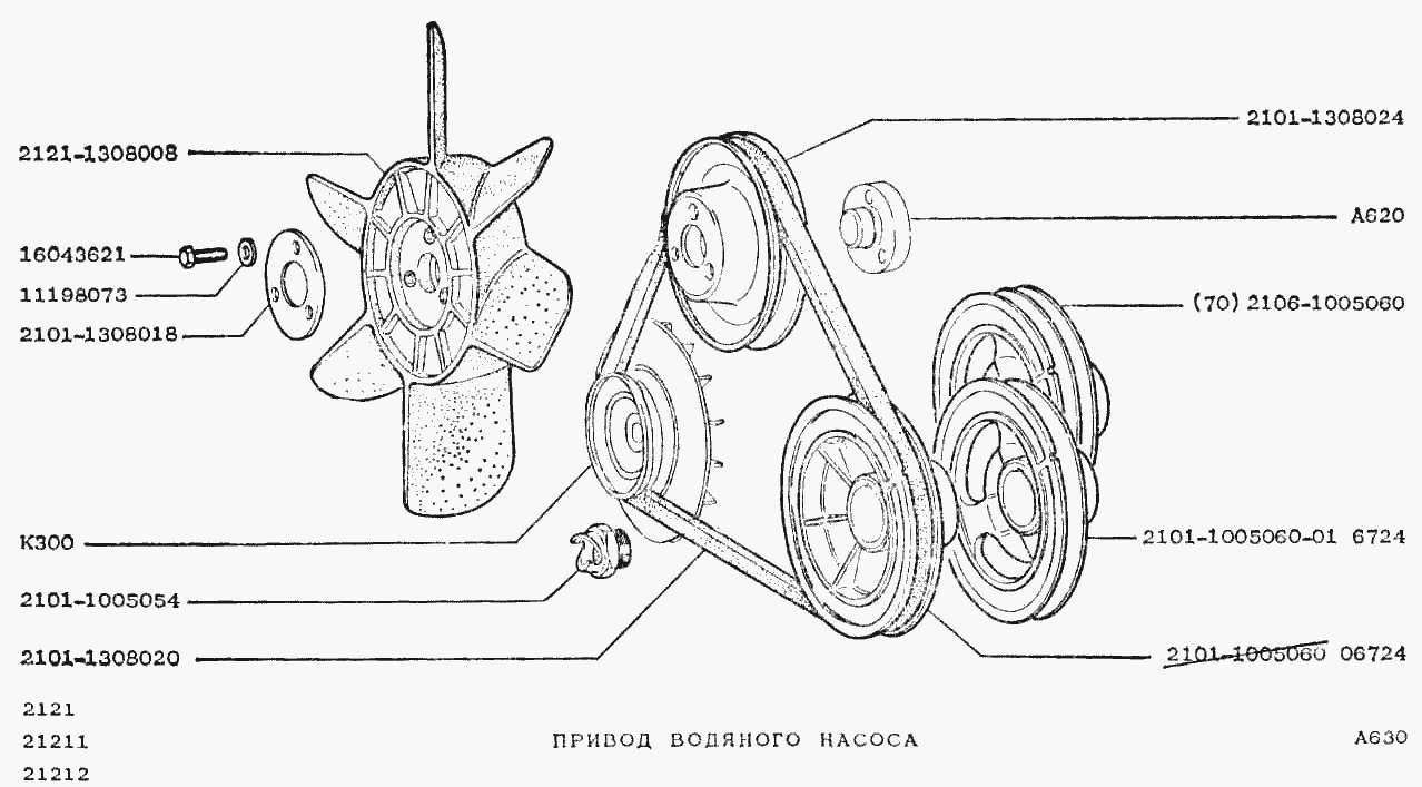 Привод водяного насоса