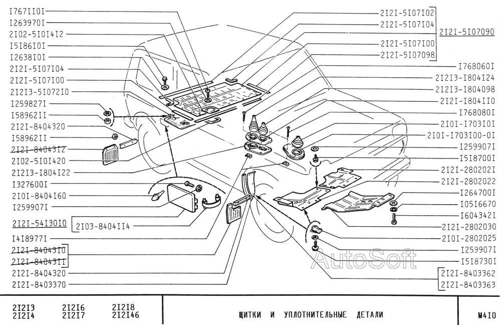Щитки и уплотнительные детали