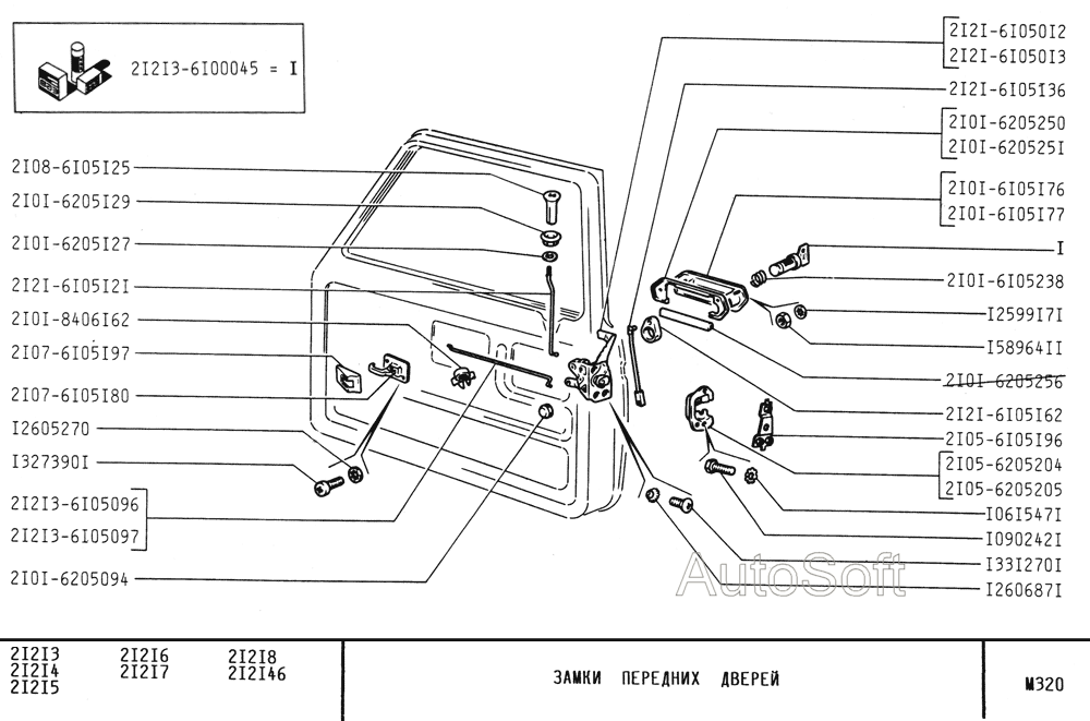 Замки передних дверей