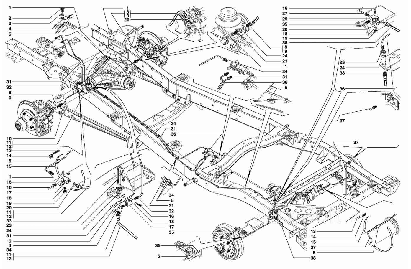 Трубопроводы гидравлических тормозов