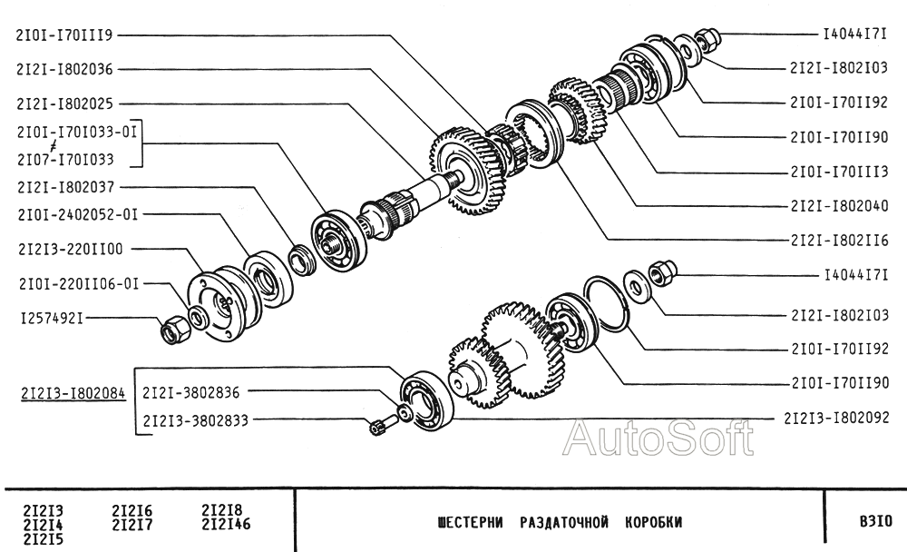 Шестерни раздаточной коробки