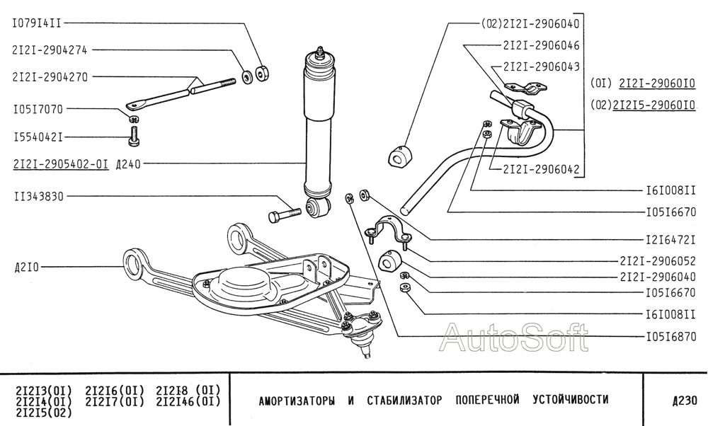 Амортизаторы и стабилизатор поперечной устойчивости