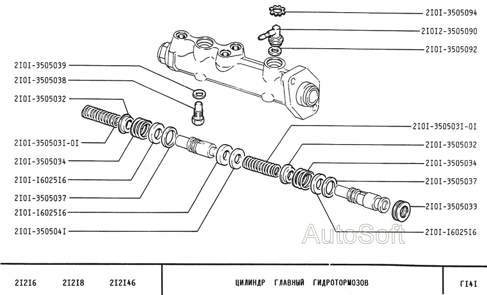 Цилиндр главный гидротормозов