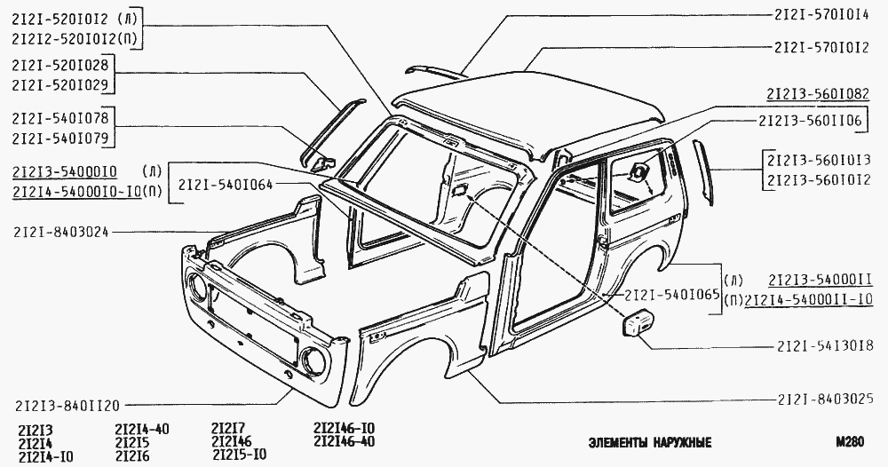 Элементы наружные