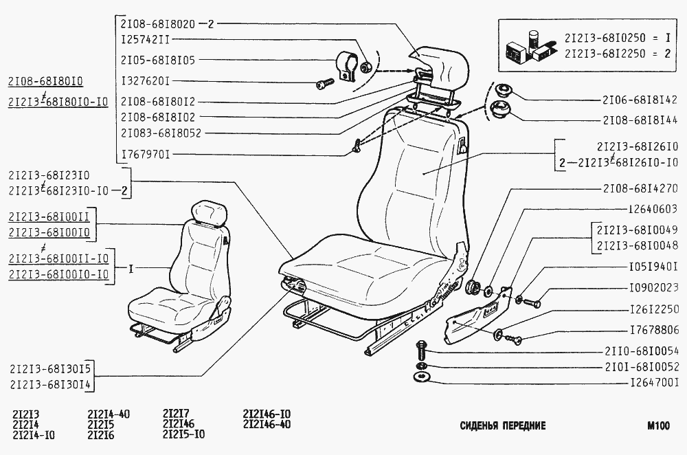 Сиденья передние