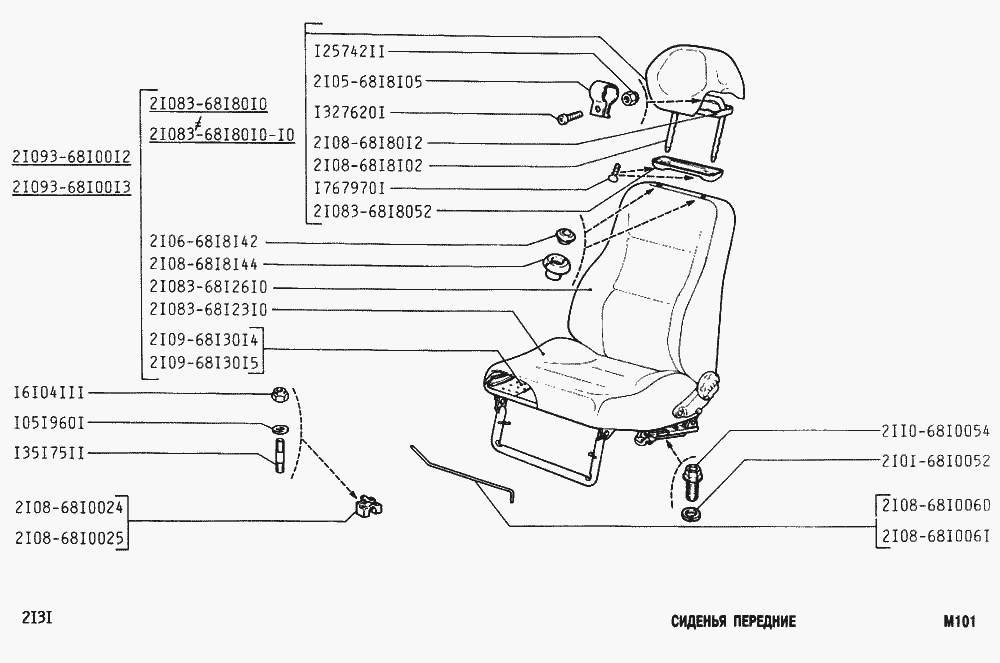 Сиденья передние