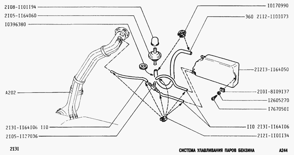 Система улавливания паров бензина