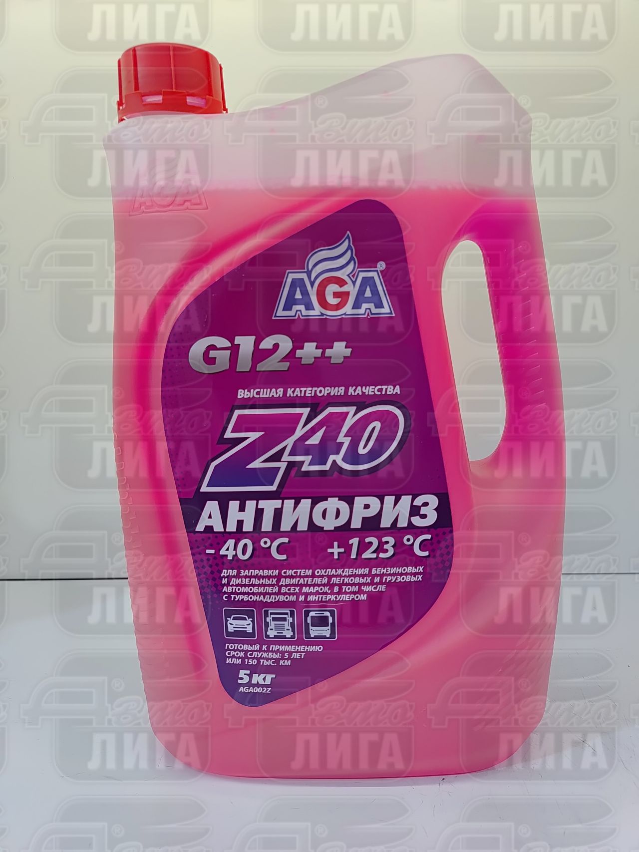 Антифриз AGA-Z40 красный, 5 кг. AGA002Z
