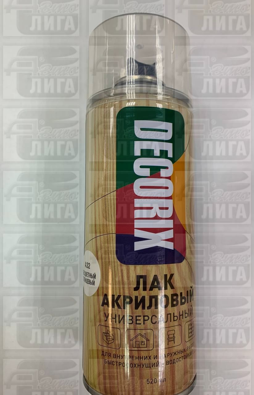 Аэрозольный лак акриловый DECORIX глянцевый, прозрачный 0107-32DX 520мл