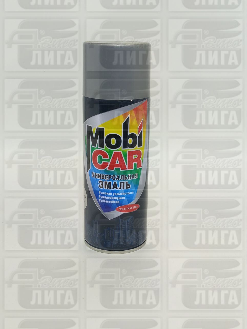 Аэрозольная автоэмаль металлик MobiCAR 520 мл, цвет Серебристый