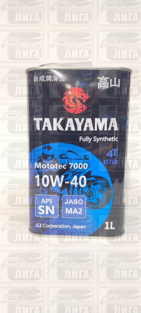 Масло моторное Takayama Mototec 7000 4T 10W-40 Ester 1л.
