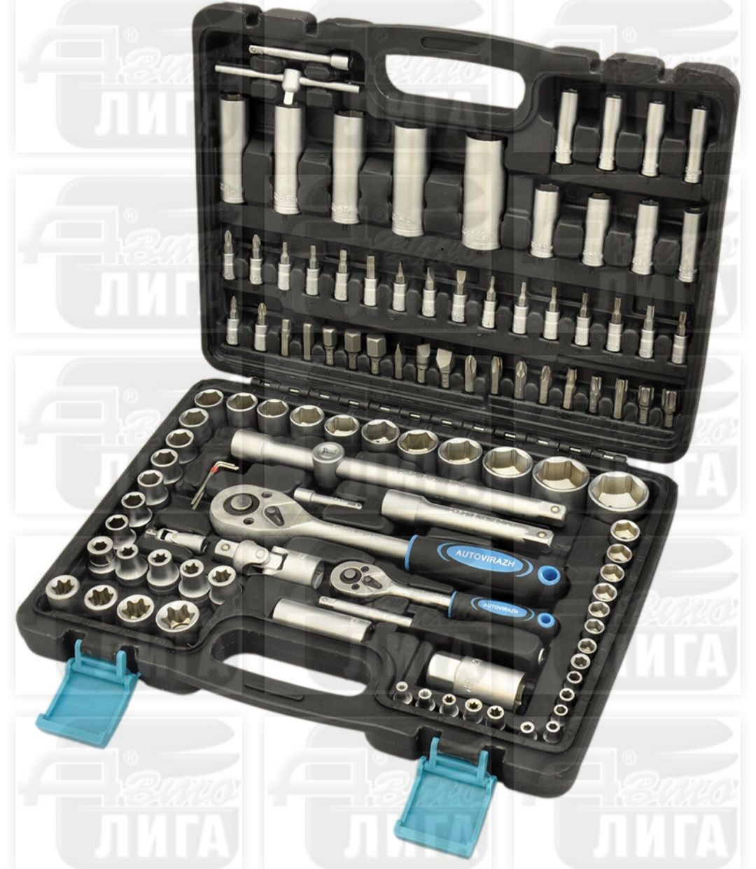 Набор инструмента (108 предметов, 1/2 1/4 DR, CrV) AUTOVIRAZH AV-212108