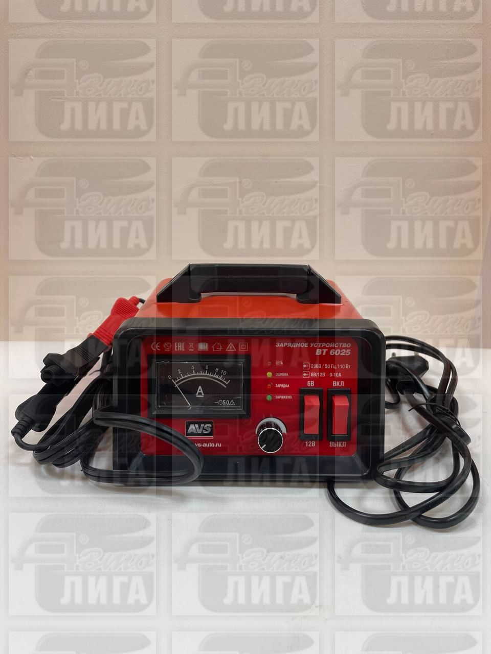 Зарядное устройство для автомобильного аккумулятора AVS BT-6025 (10A) 6/12V