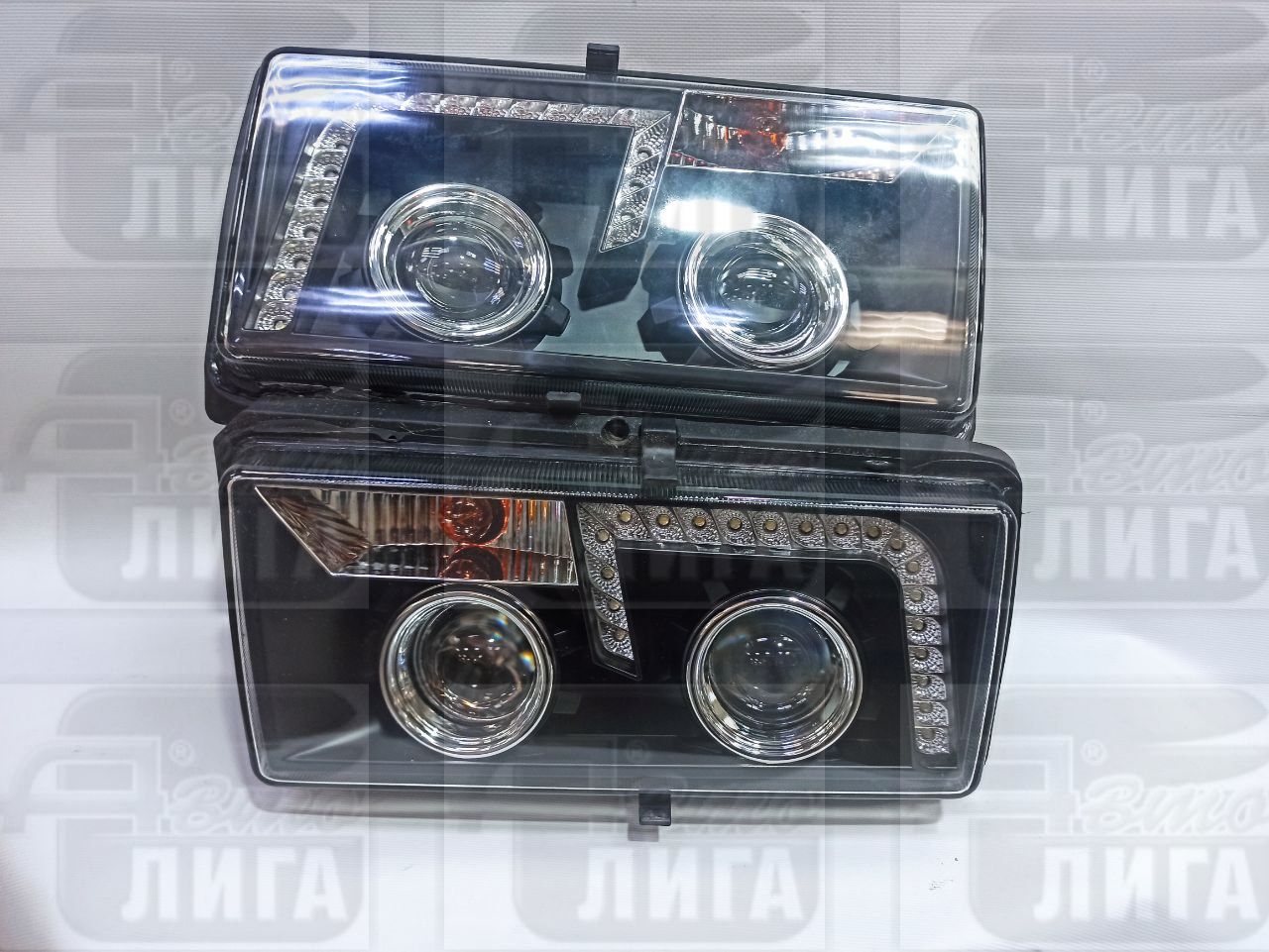 Блок-фары ВАЗ 2107 нового образца тюнинг Китай. Комплект.