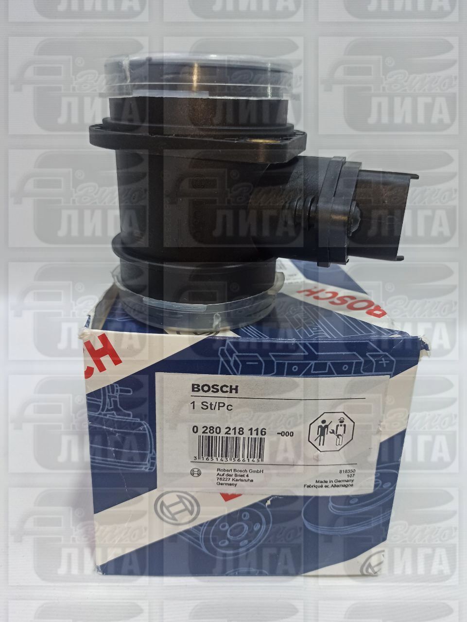 Датчик массового расхода воздуха (ДМРВ) ВАЗ (0280218 116) "BOSCH" 