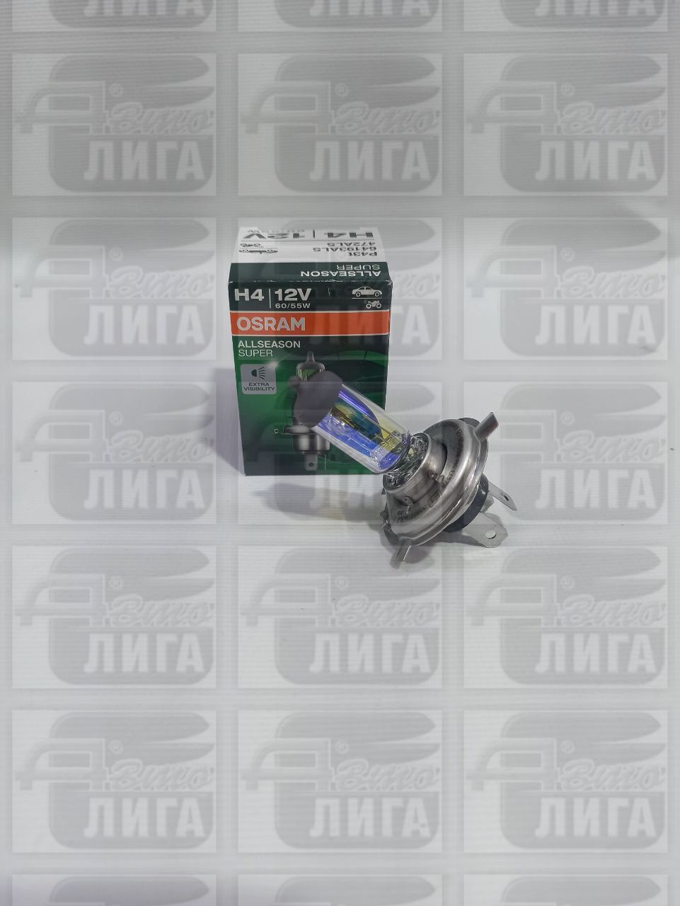 Лампа H4 60/55w+30% "OSRAM" ALLSEASON OFFROAD Германия.