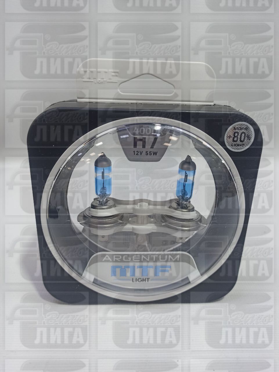 Лампы H7 55w+80% 4000K "MTF"