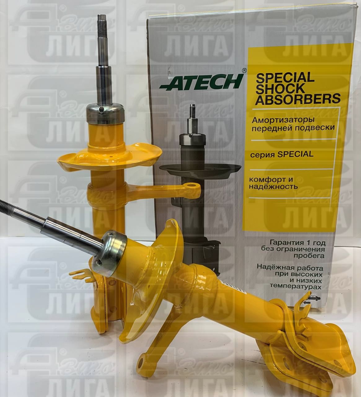 Стойка передняя ВАЗ 1119 Калина масло "ATECH" г.Самара (комплект 2 шт). Стойки передние.