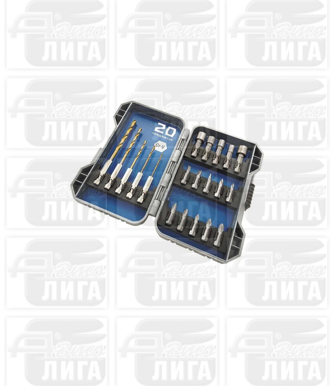 Набор бит CrV, свёрл HSS TIN и бит с торцевой головкой CrV пластиковый бокс, 20 предметов РемоКолор 33-2-718