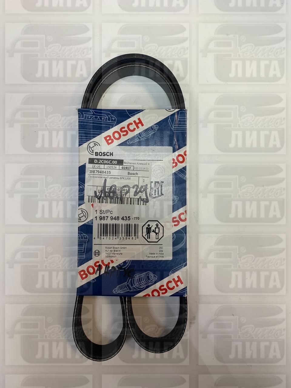 ремень генератора 6PK 1200 BOSCH Ларгус 16кл. с гур б/кондиционера